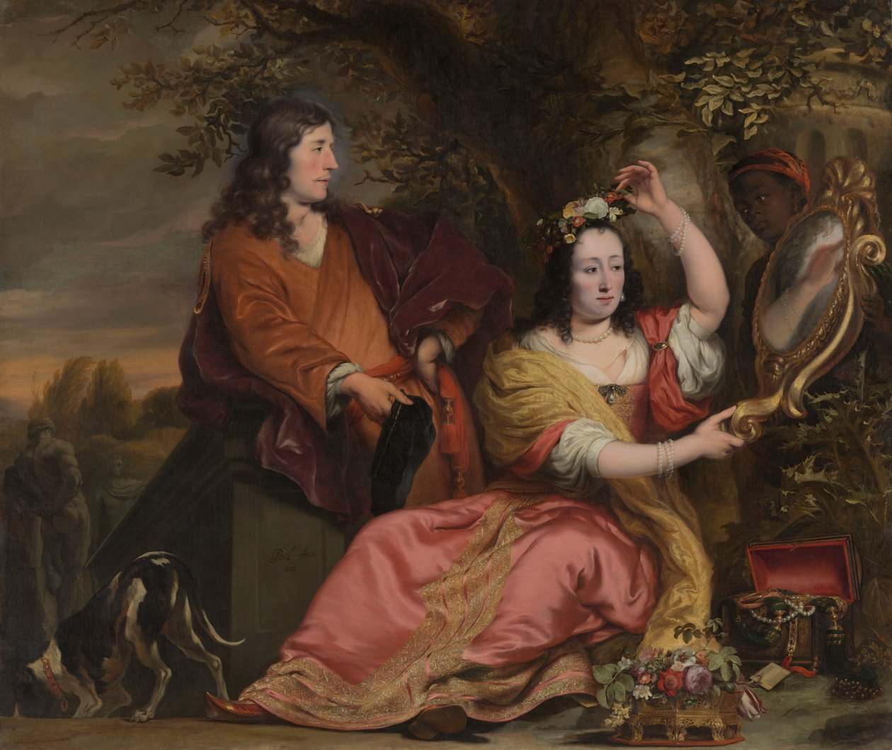 Jan van der Voort e sua sorella Catharina con un servitore da Ferdinand Bol