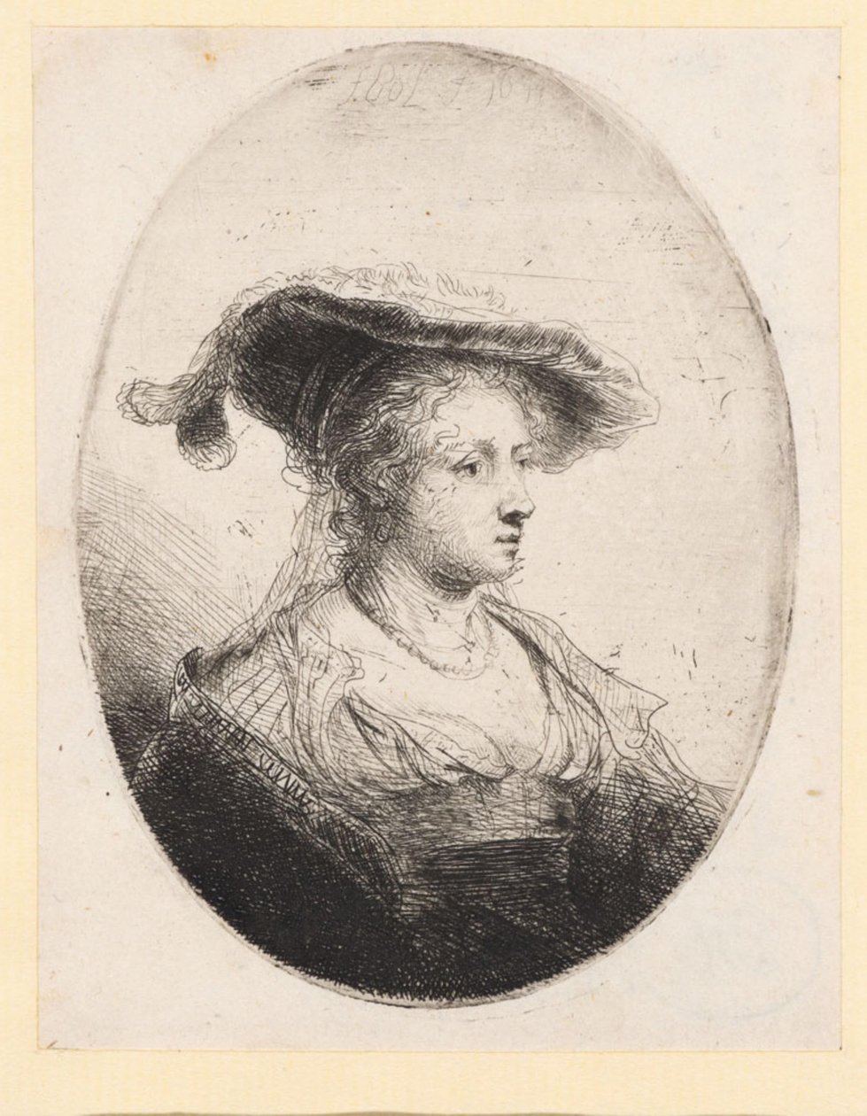 Giovane donna con cappello da Ferdinand Bol
