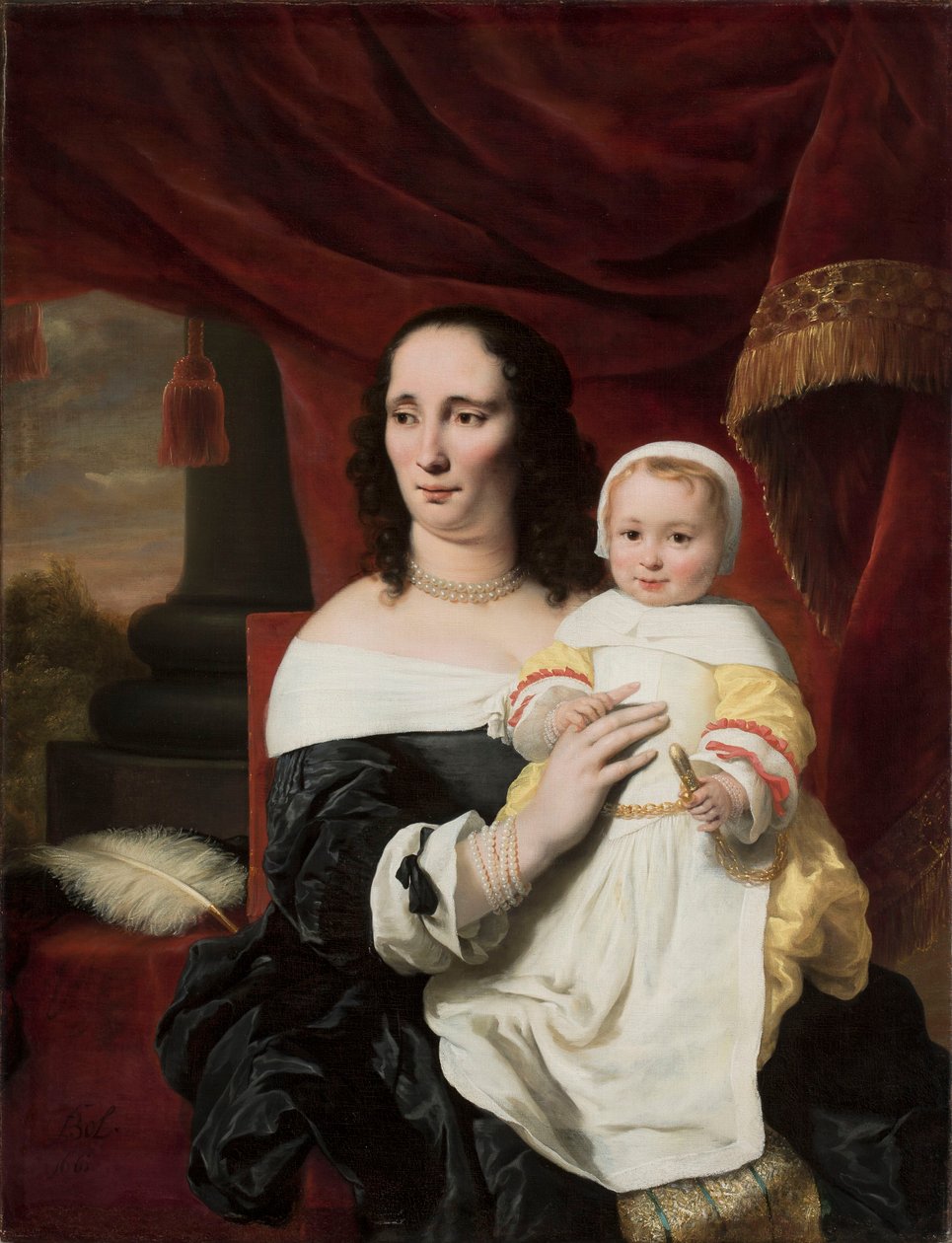 Ritratto di Johanna de Geer-Trip con la figlia Cecylia da Ferdinand Bol