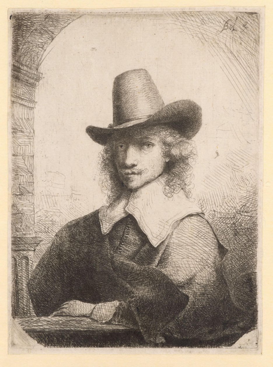 Ritratto di un uomo con un cappello alto da Ferdinand Bol