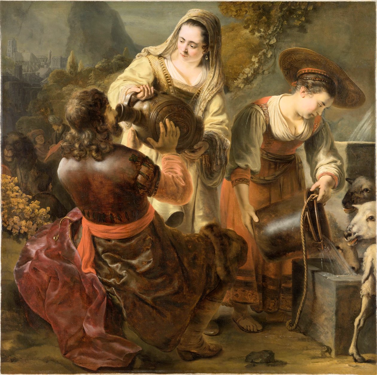 Rebecca ed Eliezer al pozzo, c. 1645 da Ferdinand Bol