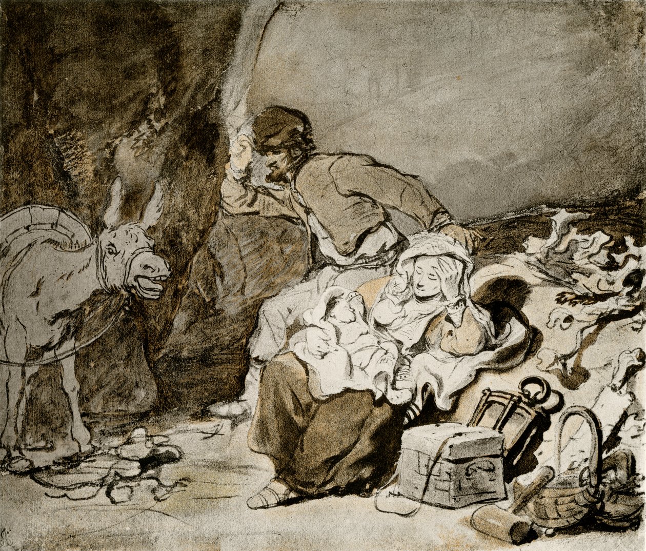 Riposo durante la fuga in Egitto da Ferdinand Bol