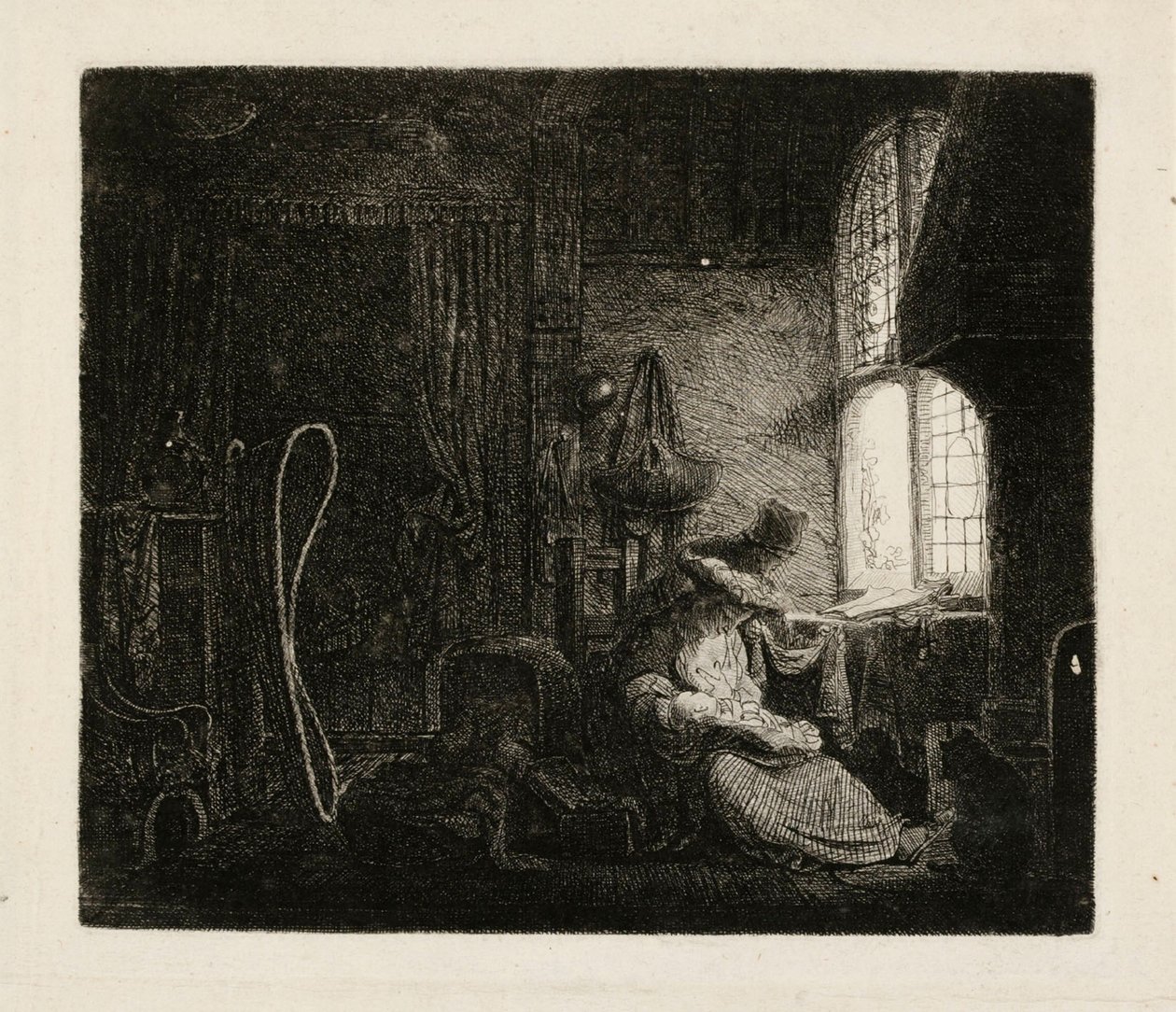La famiglia in una stanza da Ferdinand Bol