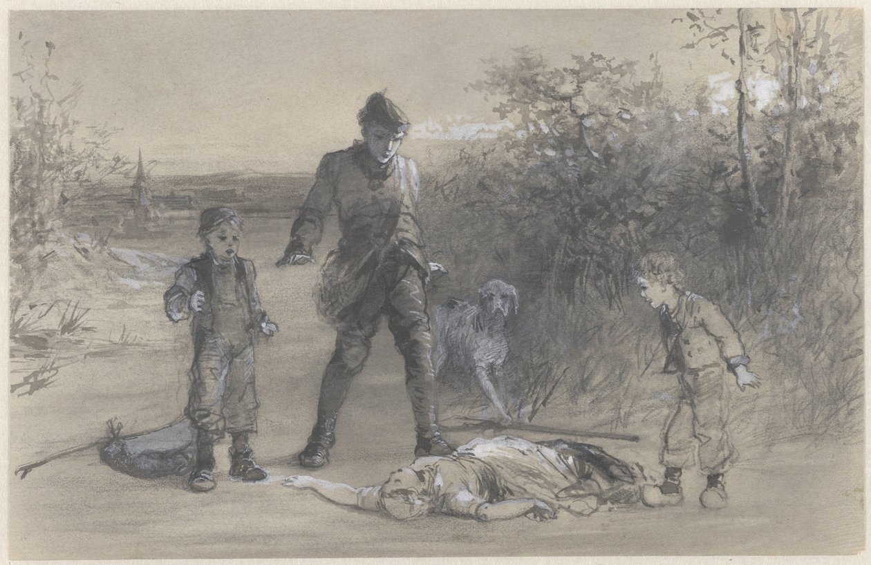 Teun il cacciatore presso il corpo di Zijtje da Ferdinand Carl Sierich