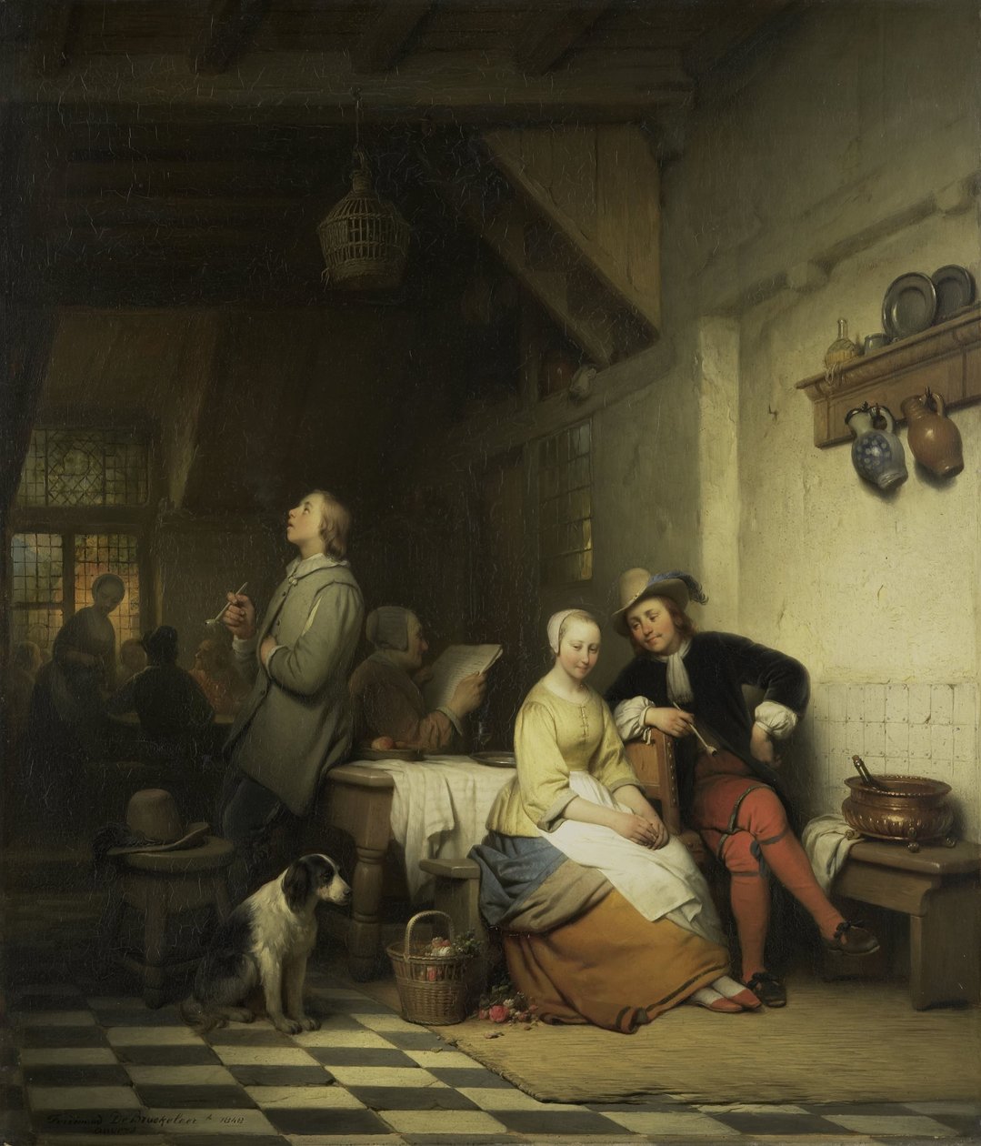 Interno di una locanda, con figure in costume del XVII secolo da Ferdinand De Braekeleer (I)