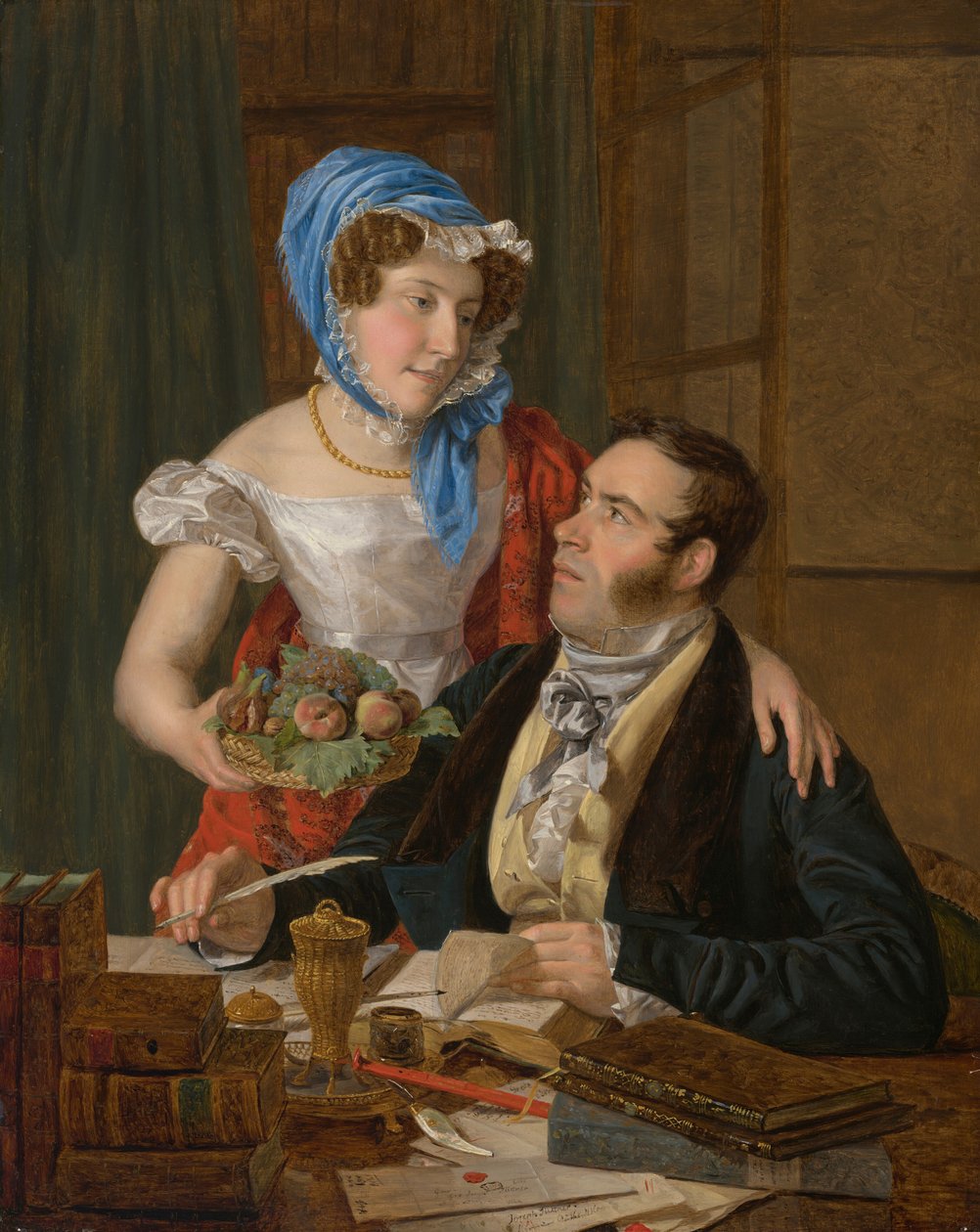 Il cartografo professor Josef Jüttner e sua moglie da Ferdinand Georg Waldmüller