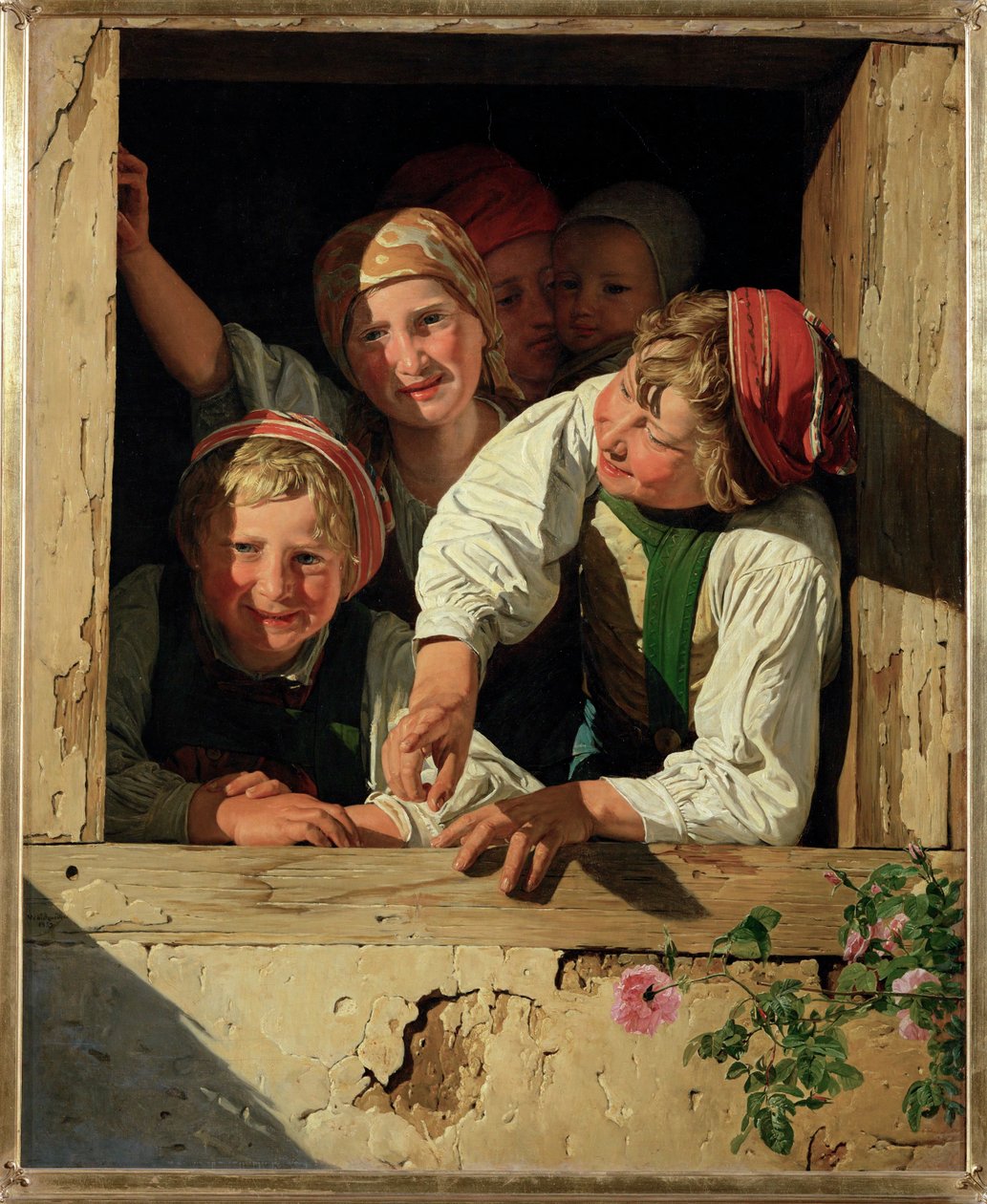 Bambini alla finestra da Ferdinand Georg Waldmuller