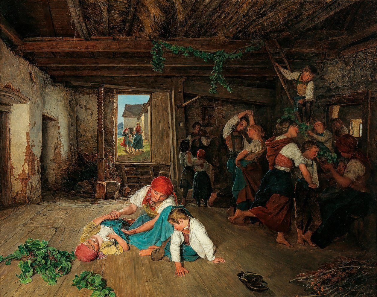 Preparazione della celebrazione della vendemmia da Ferdinand Georg Waldmuller