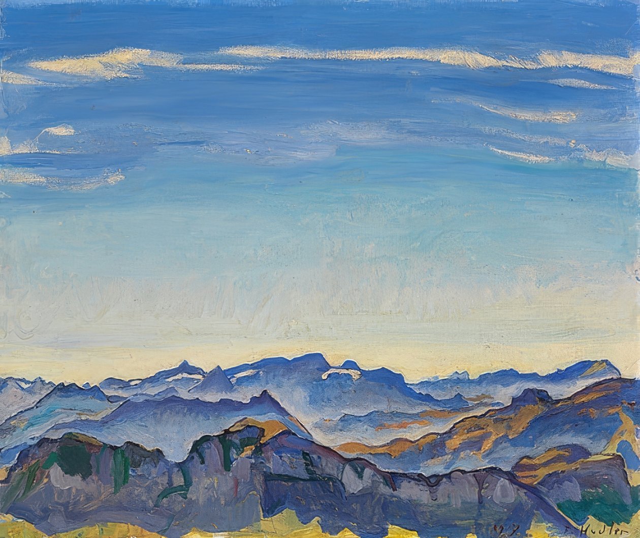 Le Alpi del Vaud dai Rochers de Naye da Ferdinand Hodler