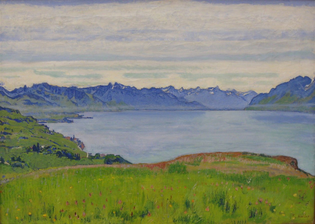 Paesaggio sul Lago di Ginevra con vista verso il Vallese da Ferdinand Hodler