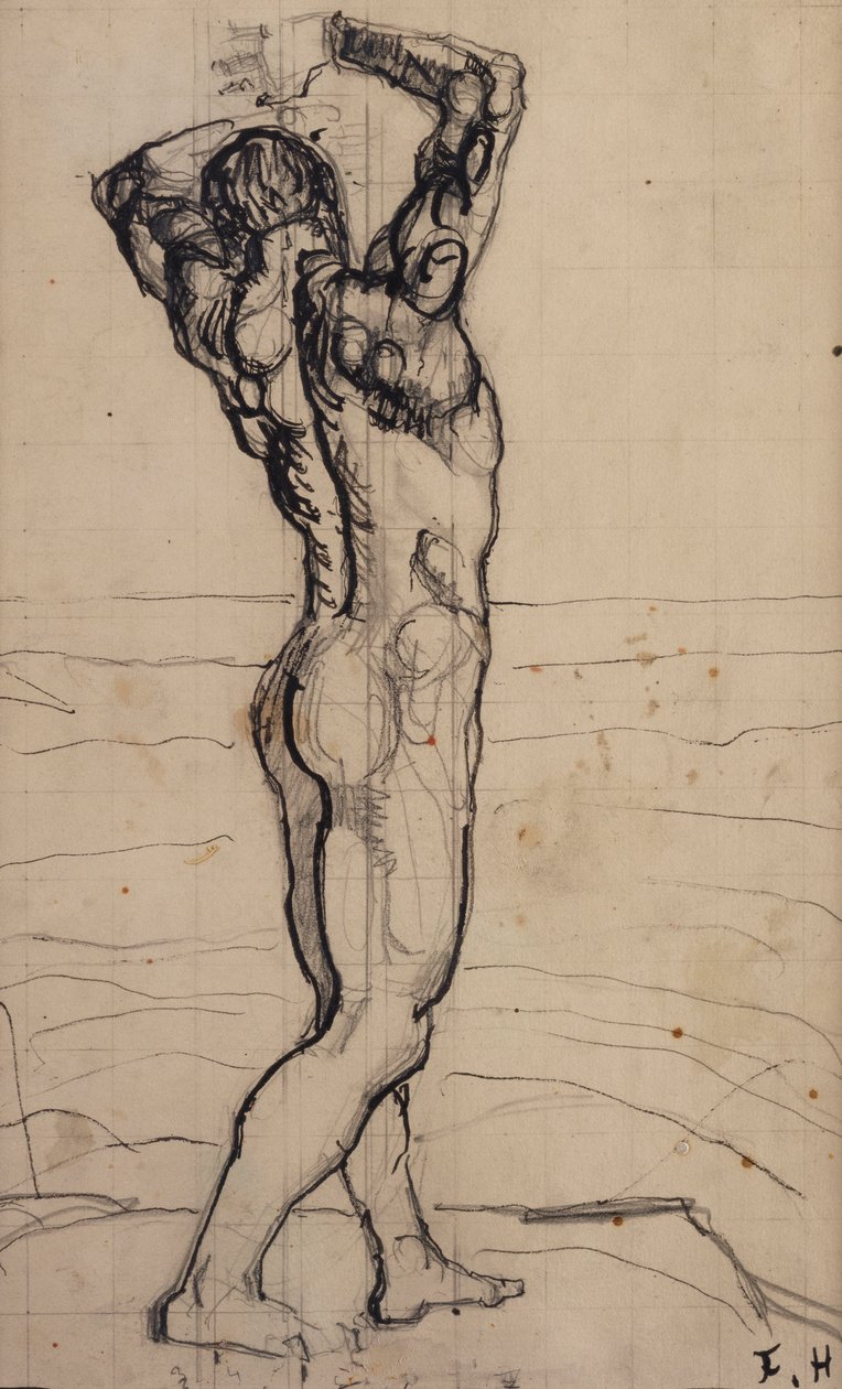 Atto maschile, studio per la Verità, c.1901-02 da Ferdinand Hodler