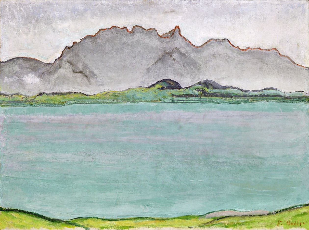 Le montagne di Stockhorn e il lago di Thun, 1911 da Ferdinand Hodler