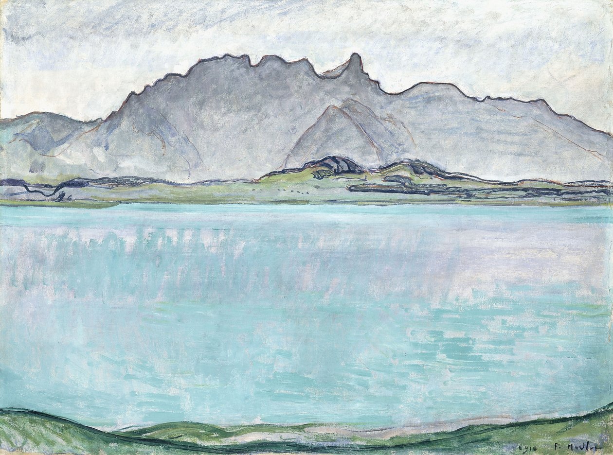 Thunersee con le montagne di Stockhorn, 1910 da Ferdinand Hodler