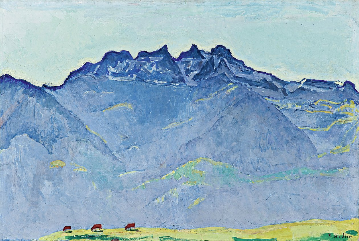 Veduta delle Dents-du-Midi da Champéry da Ferdinand Hodler