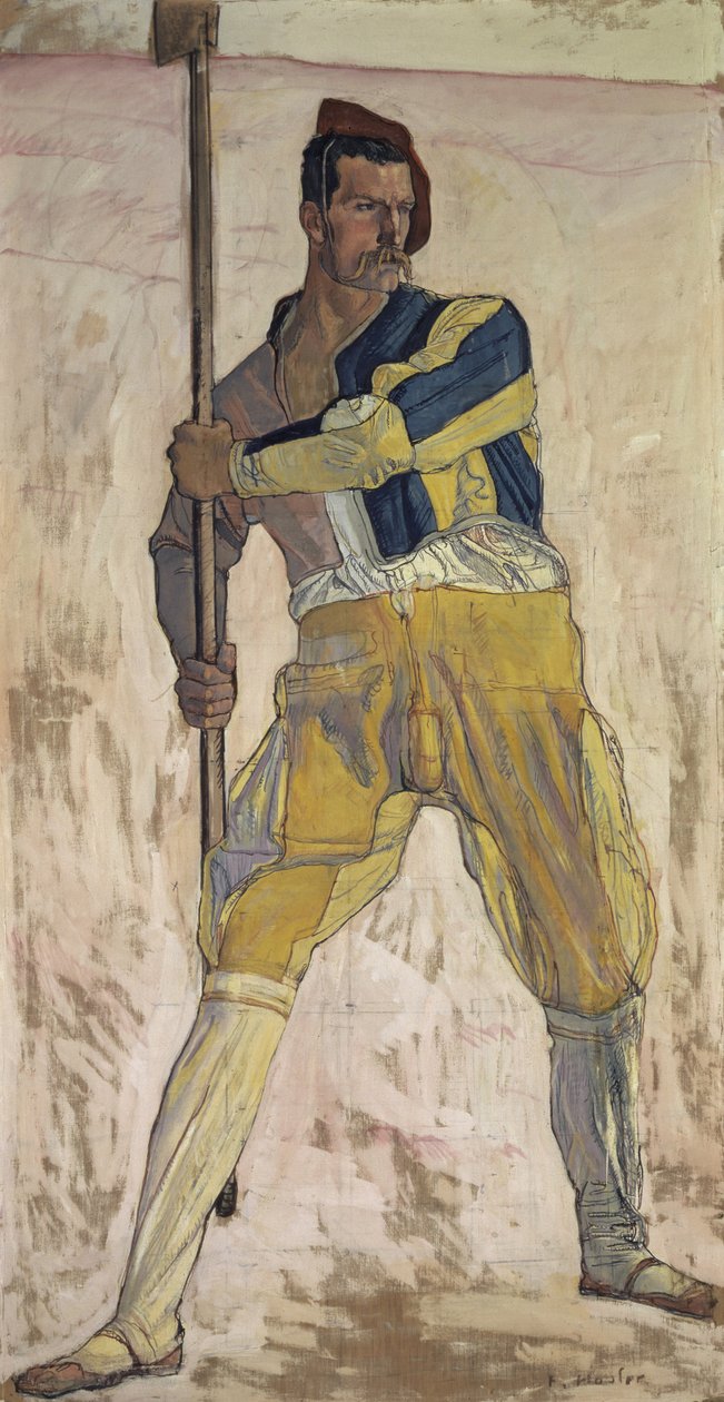Guerriero con alabarda, c. 1898 da Ferdinand Hodler