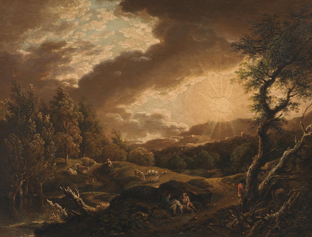 Paesaggio al tramonto da Ferdinand Kobell