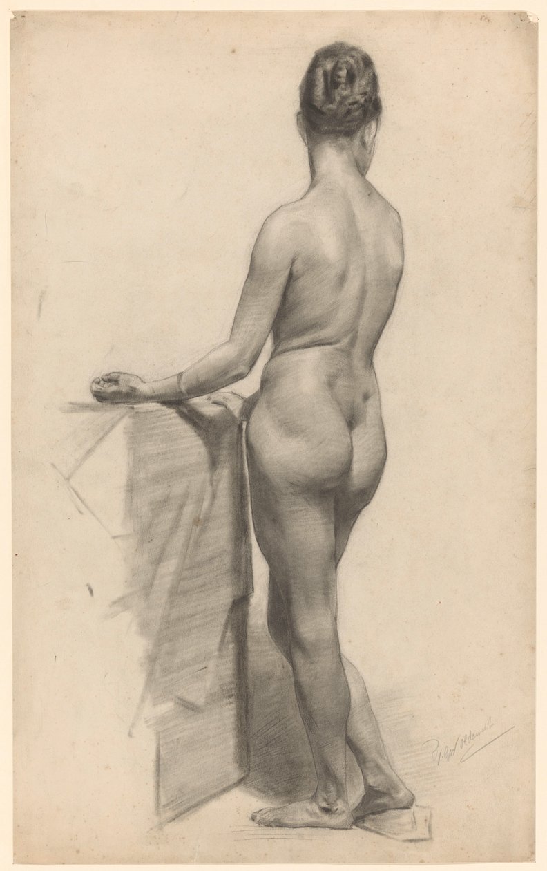 Studio di un nudo femminile in piedi, visto di spalle da Ferdinand Oldewelt