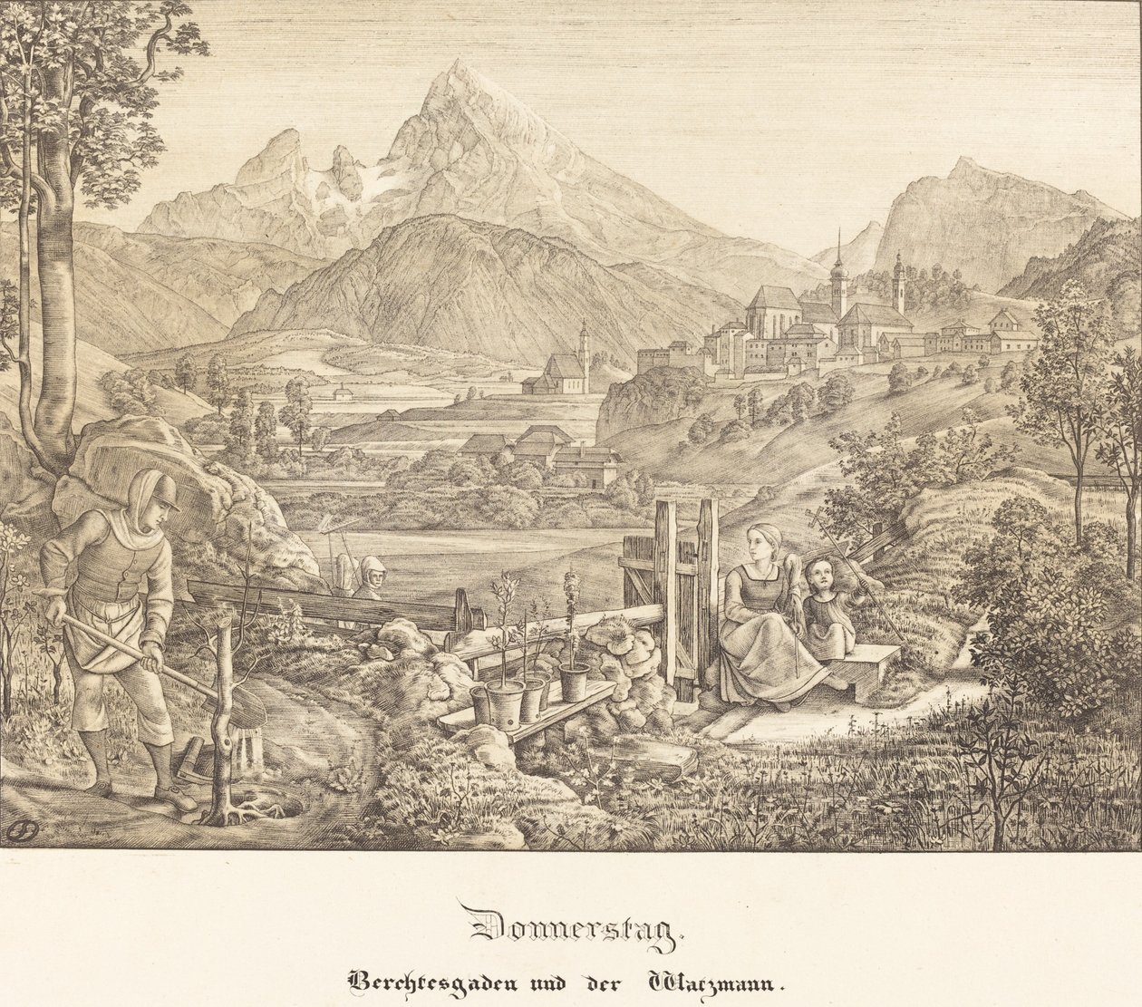 Giovedì - Berchtesgaden e il monte Watzmann da Ferdinand Olivier