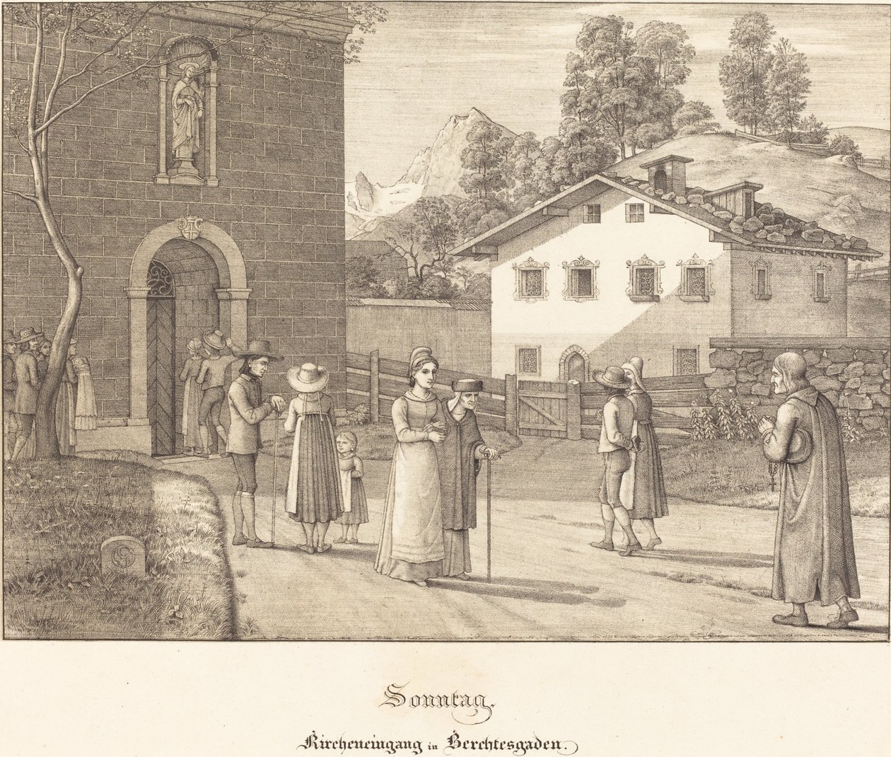 Domenica - Andare in chiesa vicino a Berchtesgaden da Ferdinand Olivier