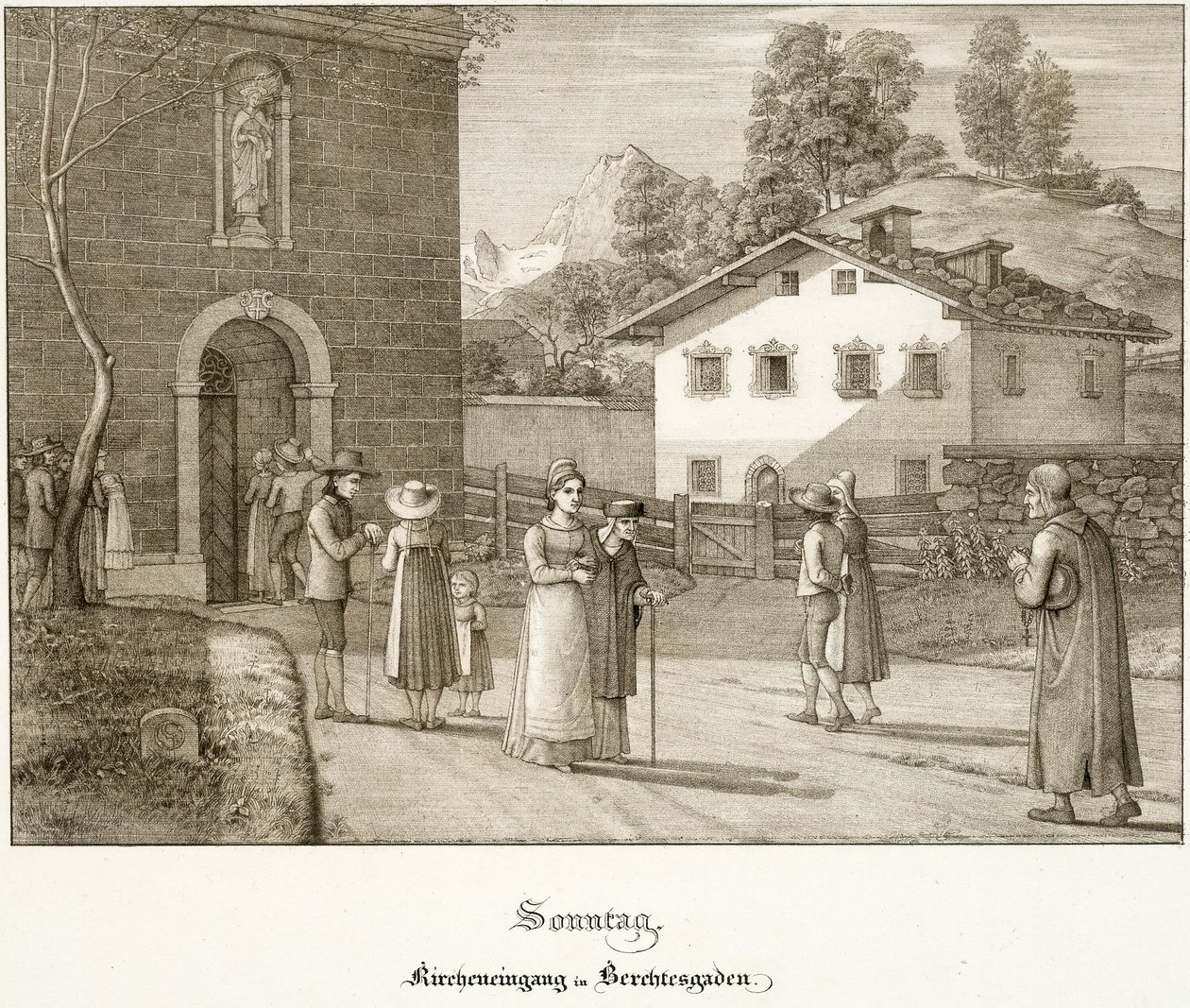Domenica: Andare in Chiesa Vicino a Berchtesgaden da Ferdinand Olivier
