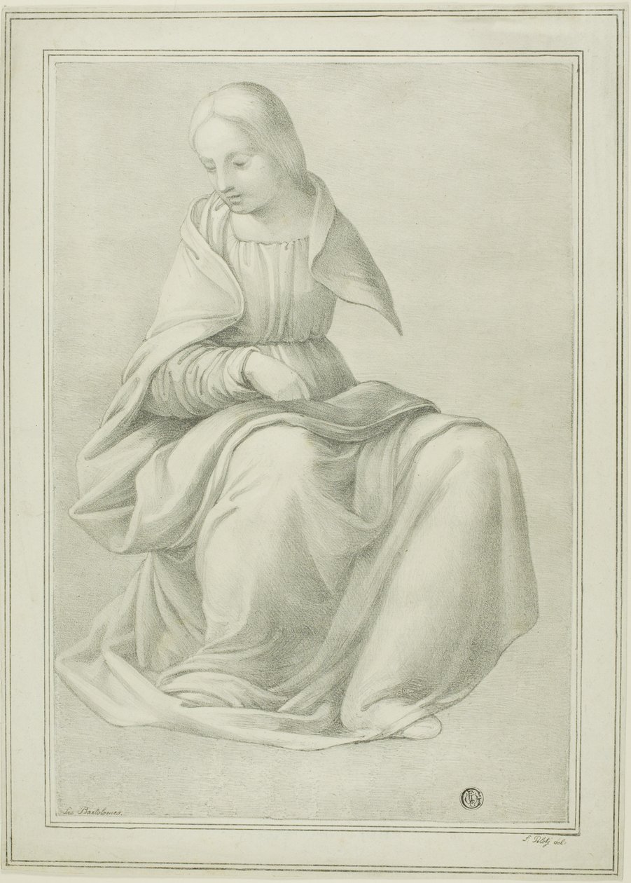 Studio per figura di donna seduta da Ferdinand Piloty