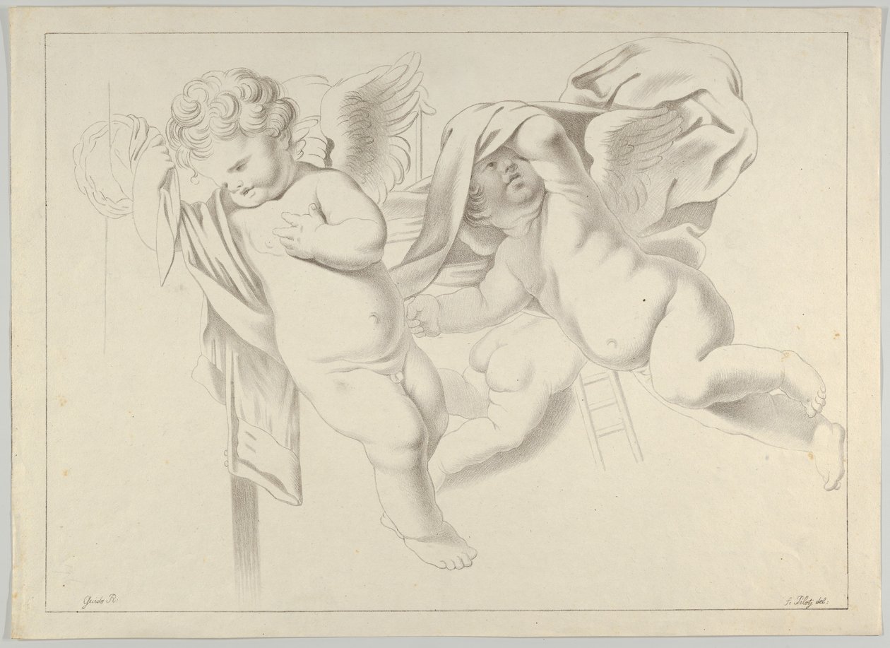 Studio di tre putti, ca. 1800-1844 da Ferdinand Piloty