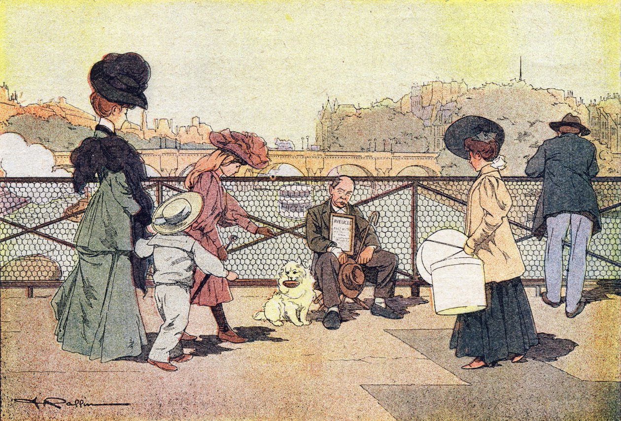 Il mendicante cieco sul ponte delle arti a Parigi, in Imagier de l