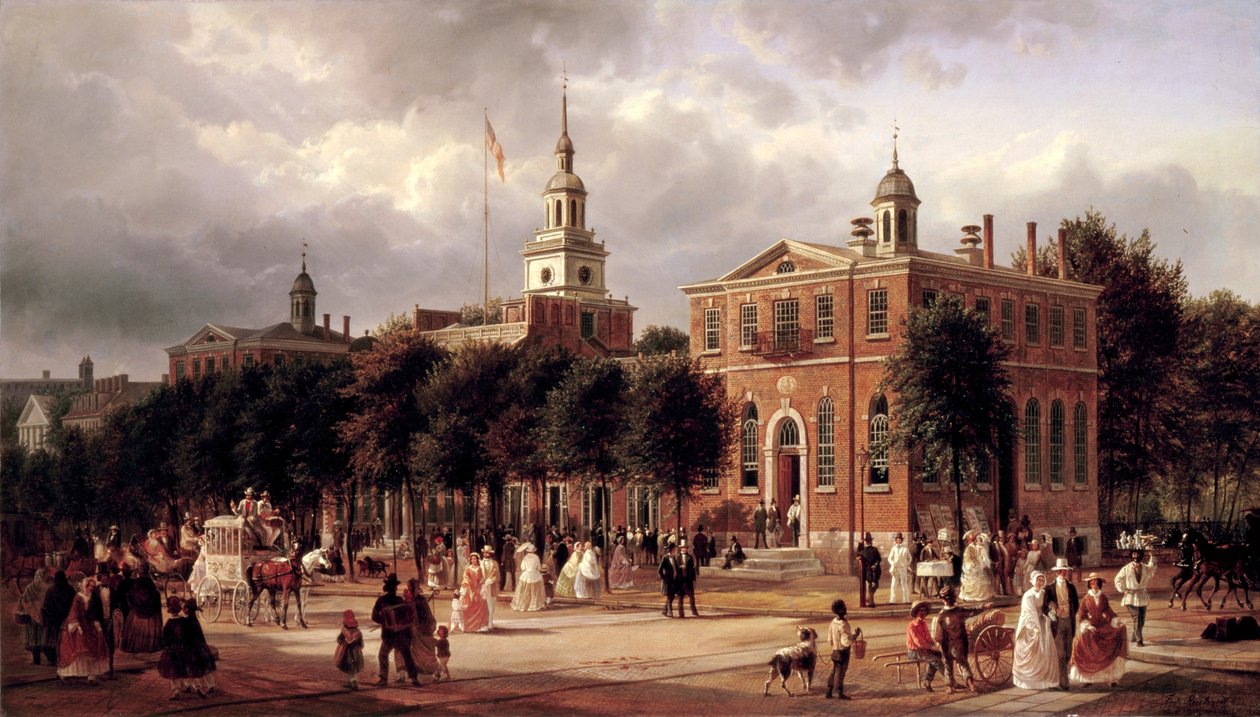 Independence Hall a Filadelfia da Ferdinand Richardt