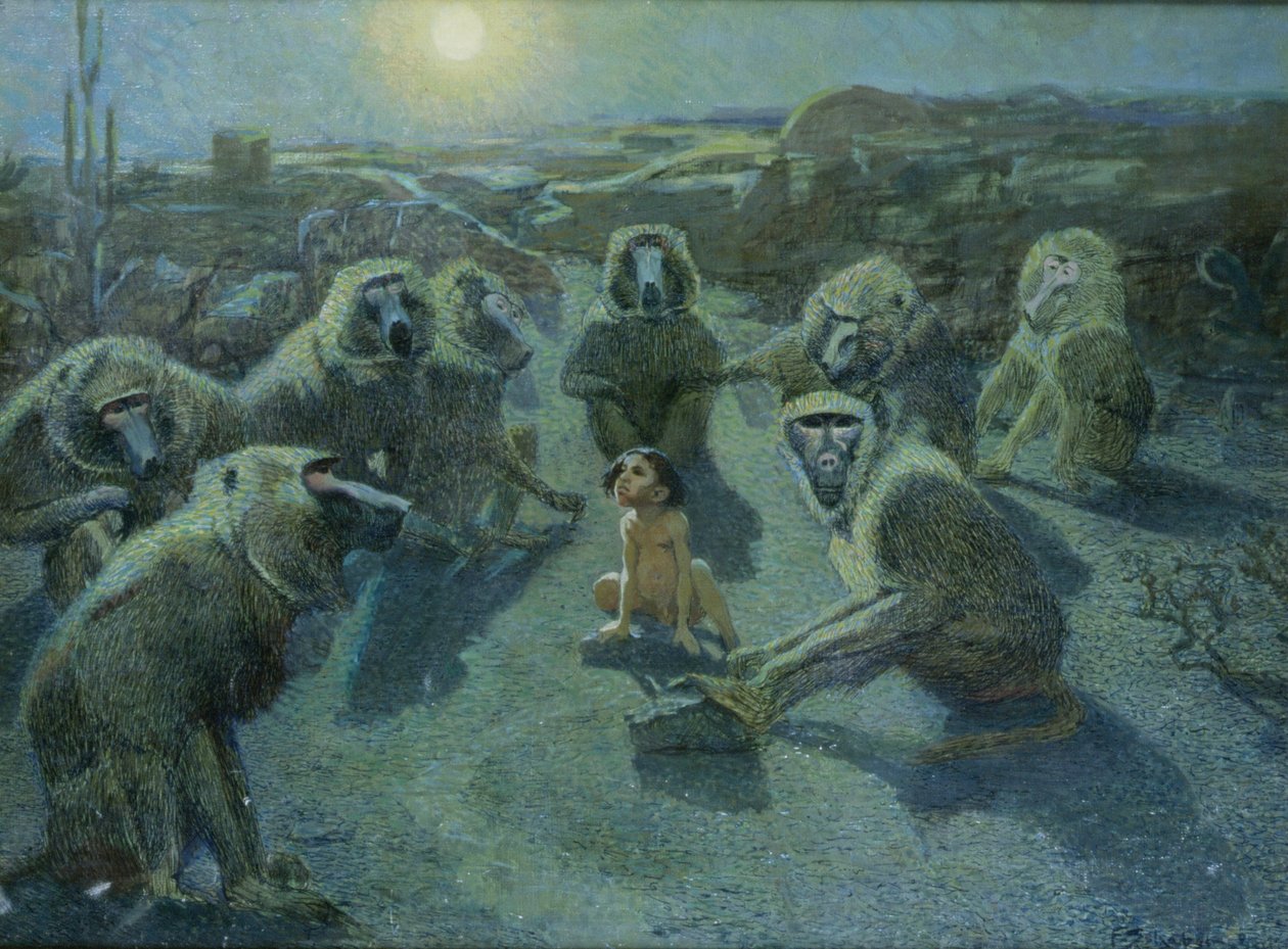 Mowgli Catturato dalle Scimmie da Ferdinand Schebek