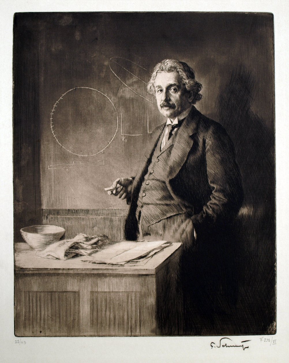Ritratto di Albert Einstein da Ferdinand Schmutzer