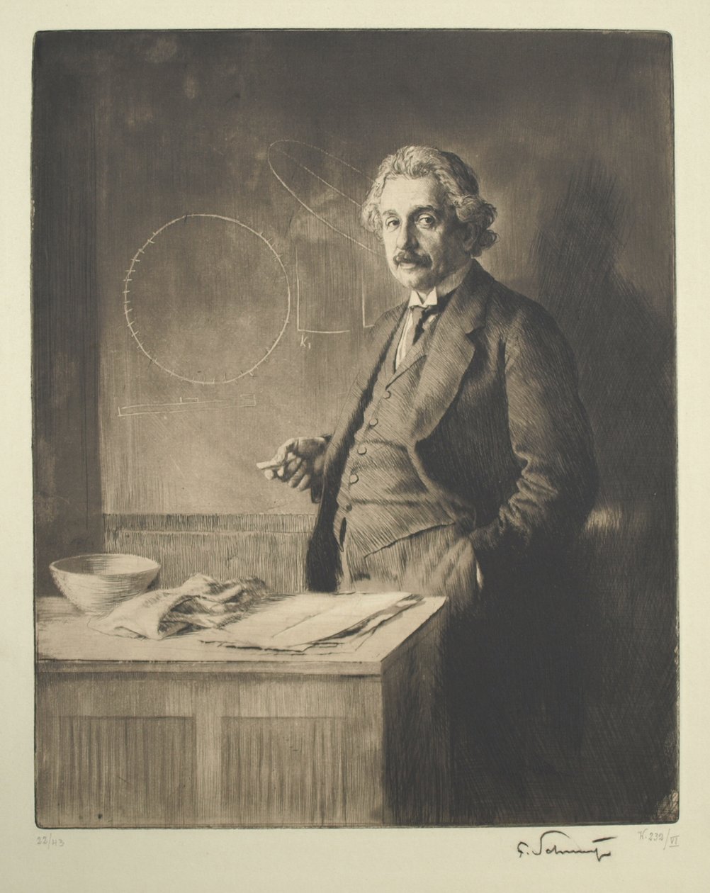 Ritratto di Albert Einstein 1879-1955, 1921 da Ferdinand Schmutzer