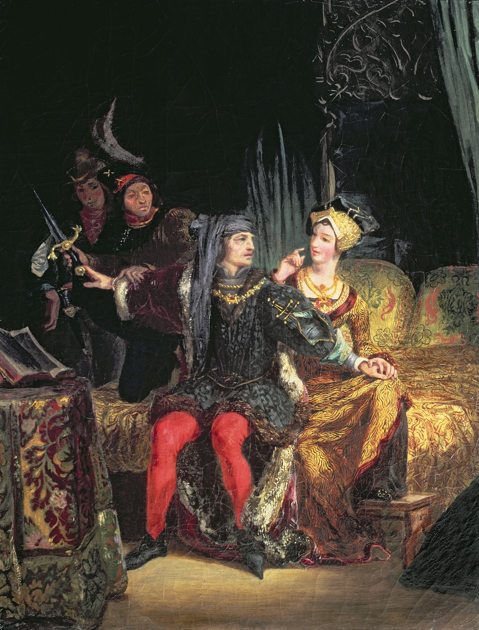 Carlo VI (1380-1422) e Odette de Champdivers, c.1824-26 da Ferdinand Victor Eugene Delacroix