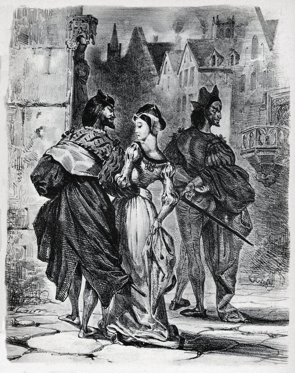 Faust, Gretschen e Mefistofele da Ferdinand Victor Eugene Delacroix