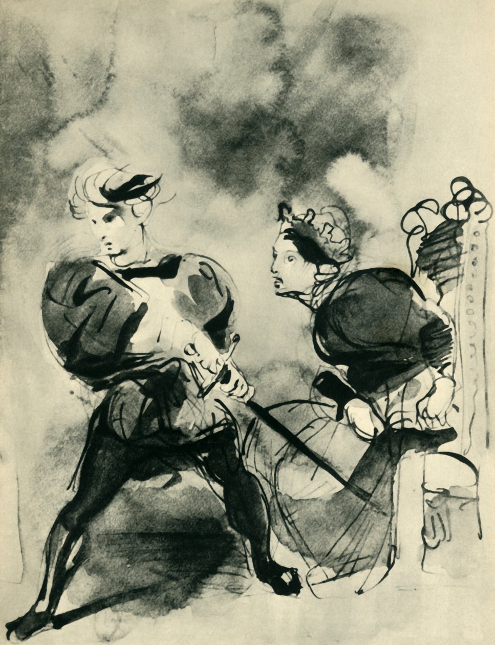 Amleto e Polonio da Ferdinand Victor Eugene Delacroix
