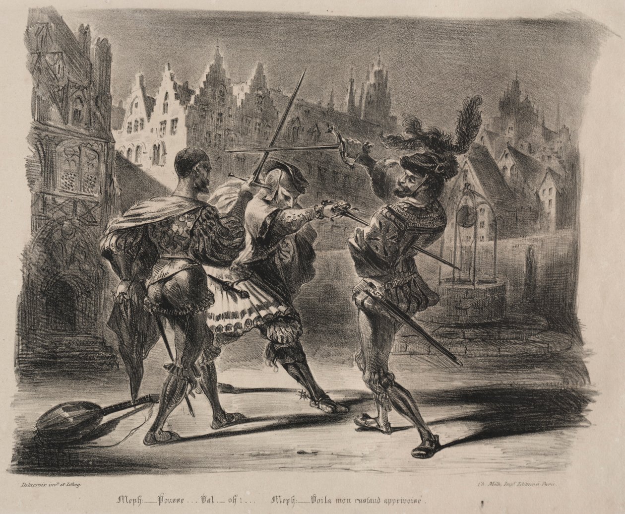 Illustrazioni per Faust: Duello di Faust e di Valentin da Ferdinand Victor Eugene Delacroix