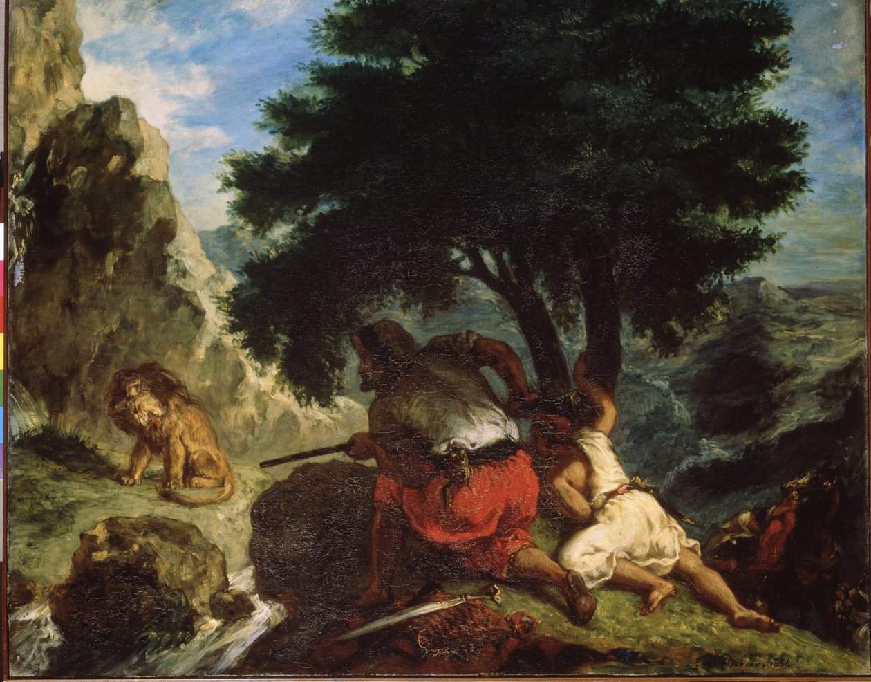 La caccia al leone in Marocco da Ferdinand Victor Eugene Delacroix