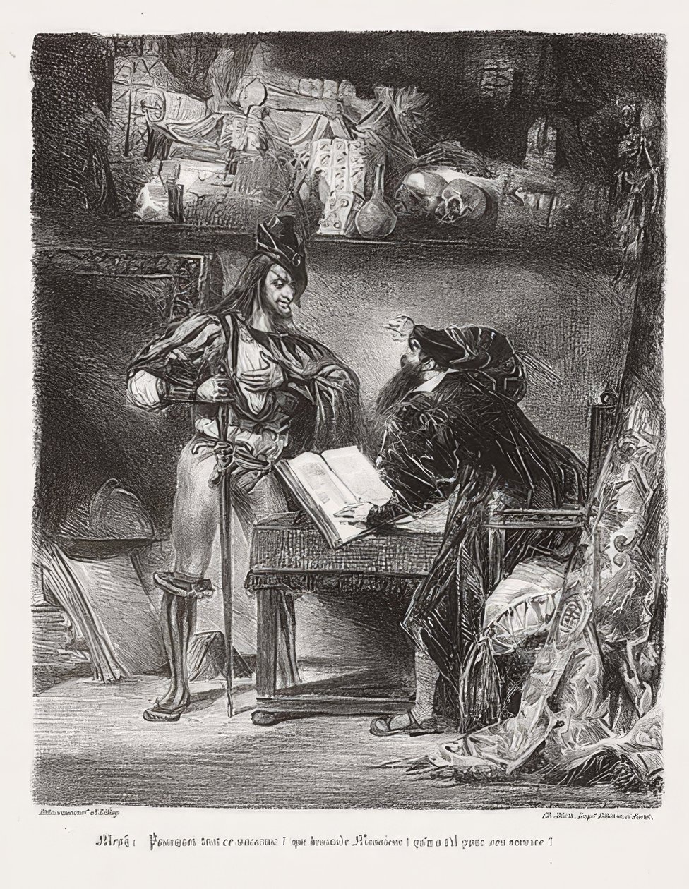 Mefistofele appare a Faust da Ferdinand Victor Eugene Delacroix