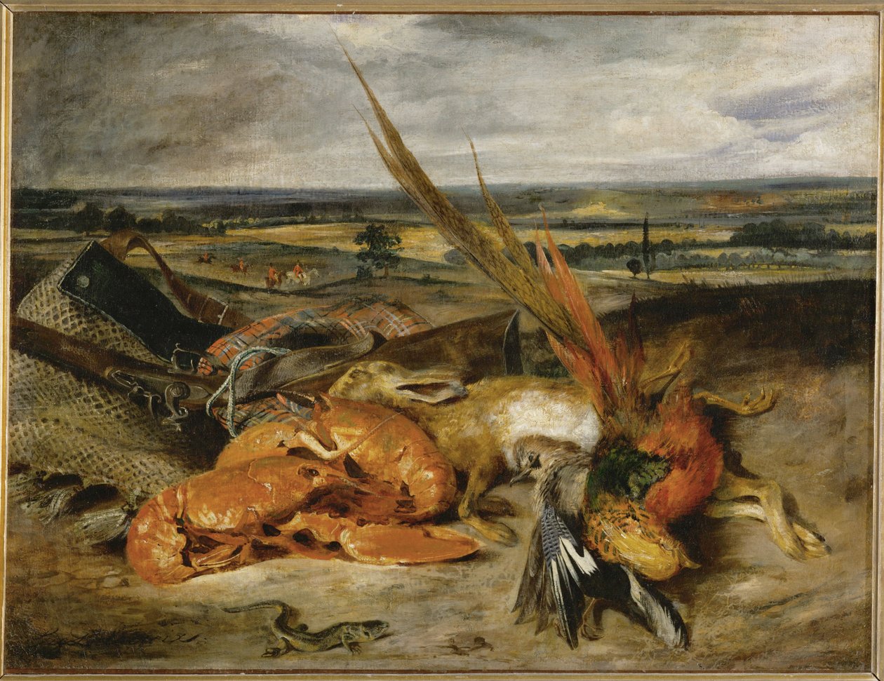 Nature morte au homard - natura morta con aragosta ... da Ferdinand Victor Eugene Delacroix