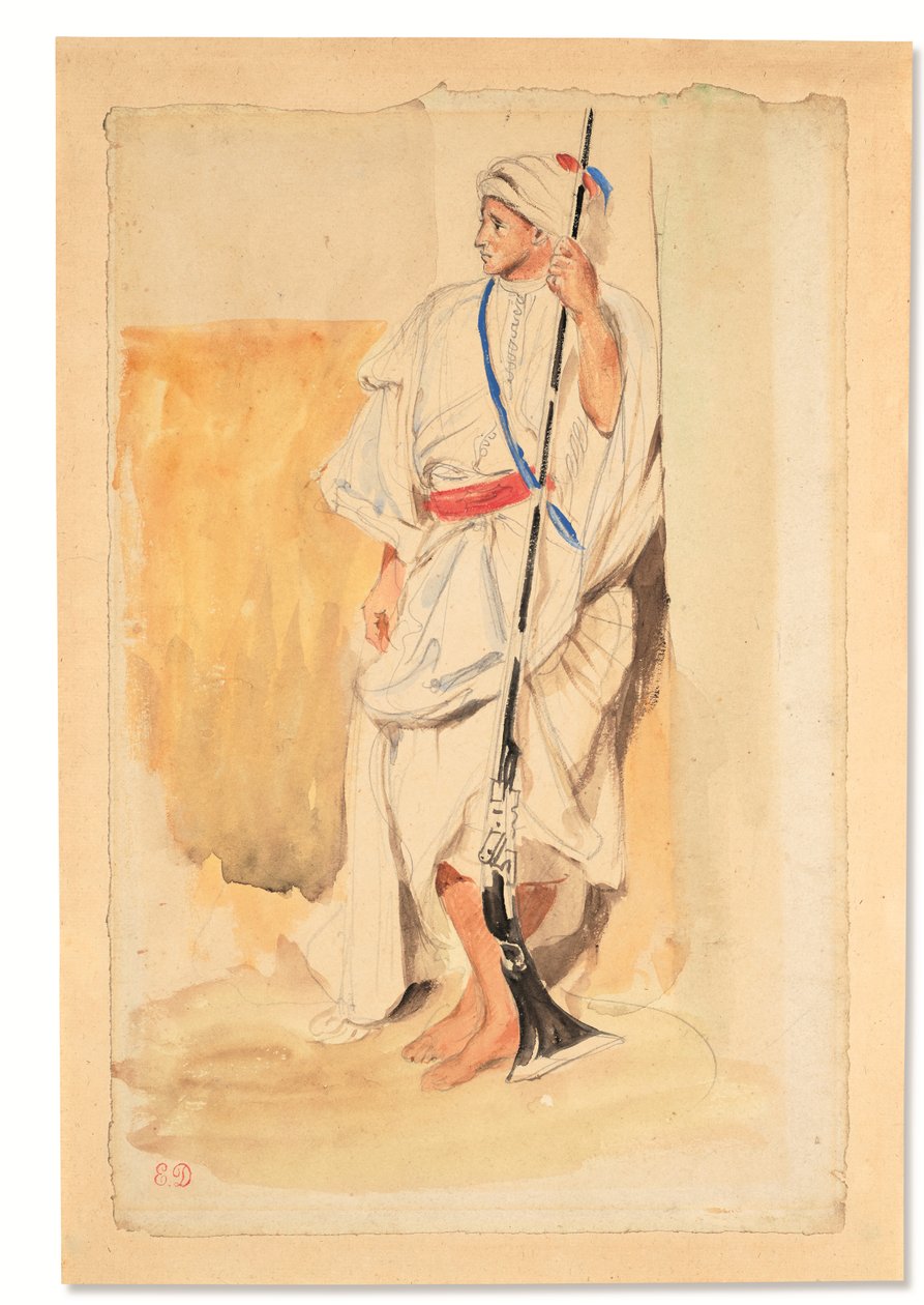 Arabo in piedi da Ferdinand Victor Eugene Delacroix