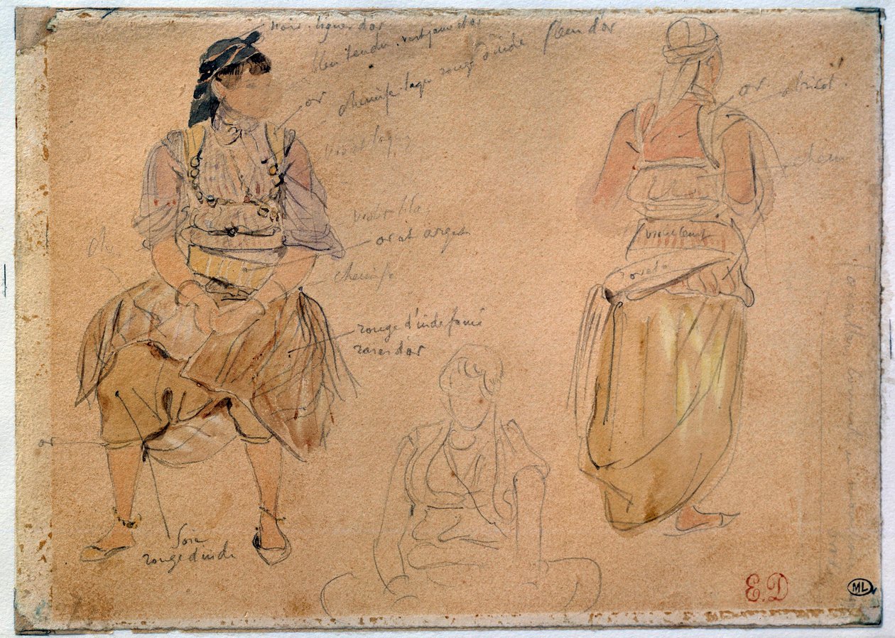 Studi di donne arabe da Ferdinand Victor Eugene Delacroix