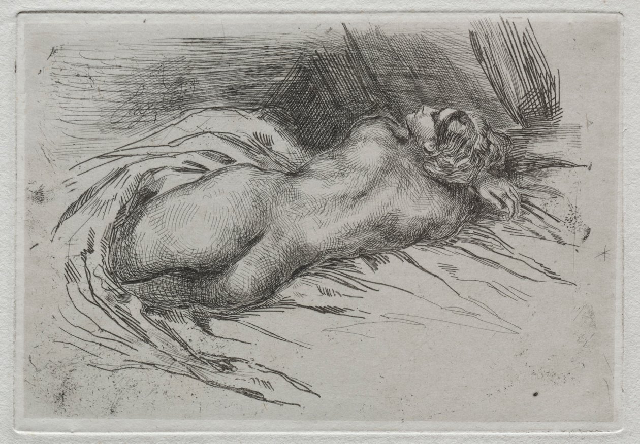 Studio di una donna vista di schiena, 1833 da Ferdinand Victor Eugene Delacroix