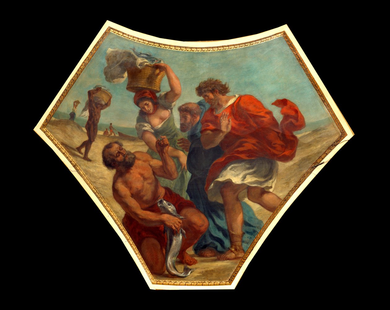La dracma del tributo trovata da San Pietro nella bocca di un pesce da Ferdinand Victor Eugene Delacroix
