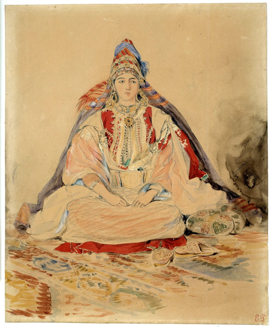 Il matrimonio ebraico di Tangeri. Disegno ad acquerello di Eugène Delacroix da Ferdinand Victor Eugene Delacroix