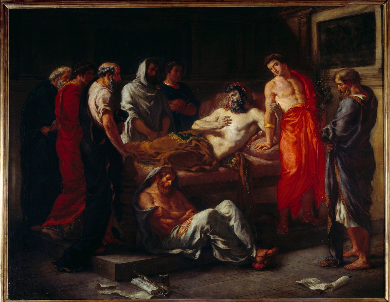 La morte di Marco Aurelio (121-180) da Ferdinand Victor Eugene Delacroix