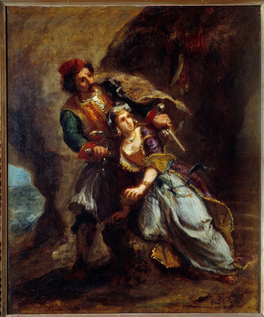 Il fidanzamento di Abydos. Dipinto di Eugene Delacroix da Ferdinand Victor Eugene Delacroix