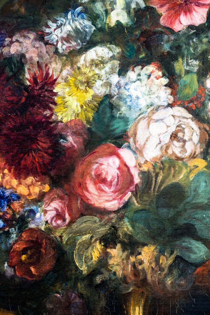 Vaso di fiori su una consolle, dettaglio da Ferdinand Victor Eugene Delacroix