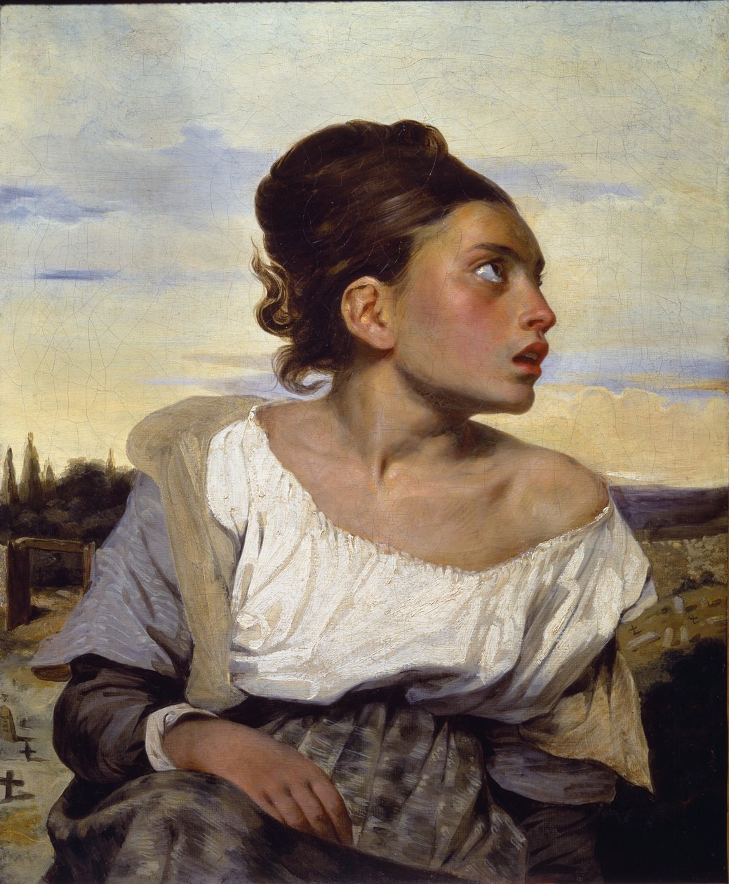 Giovane orfano al cimitero da Ferdinand Victor Eugene Delacroix