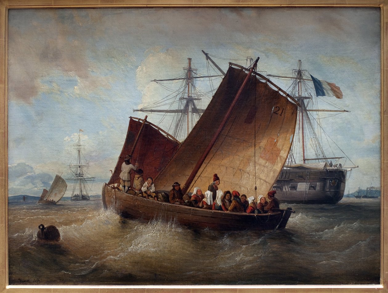 La barca di Plougastel. Dipinto di Ferdinand Perrot (1808-1841). da Ferdinand Victor Perrot
