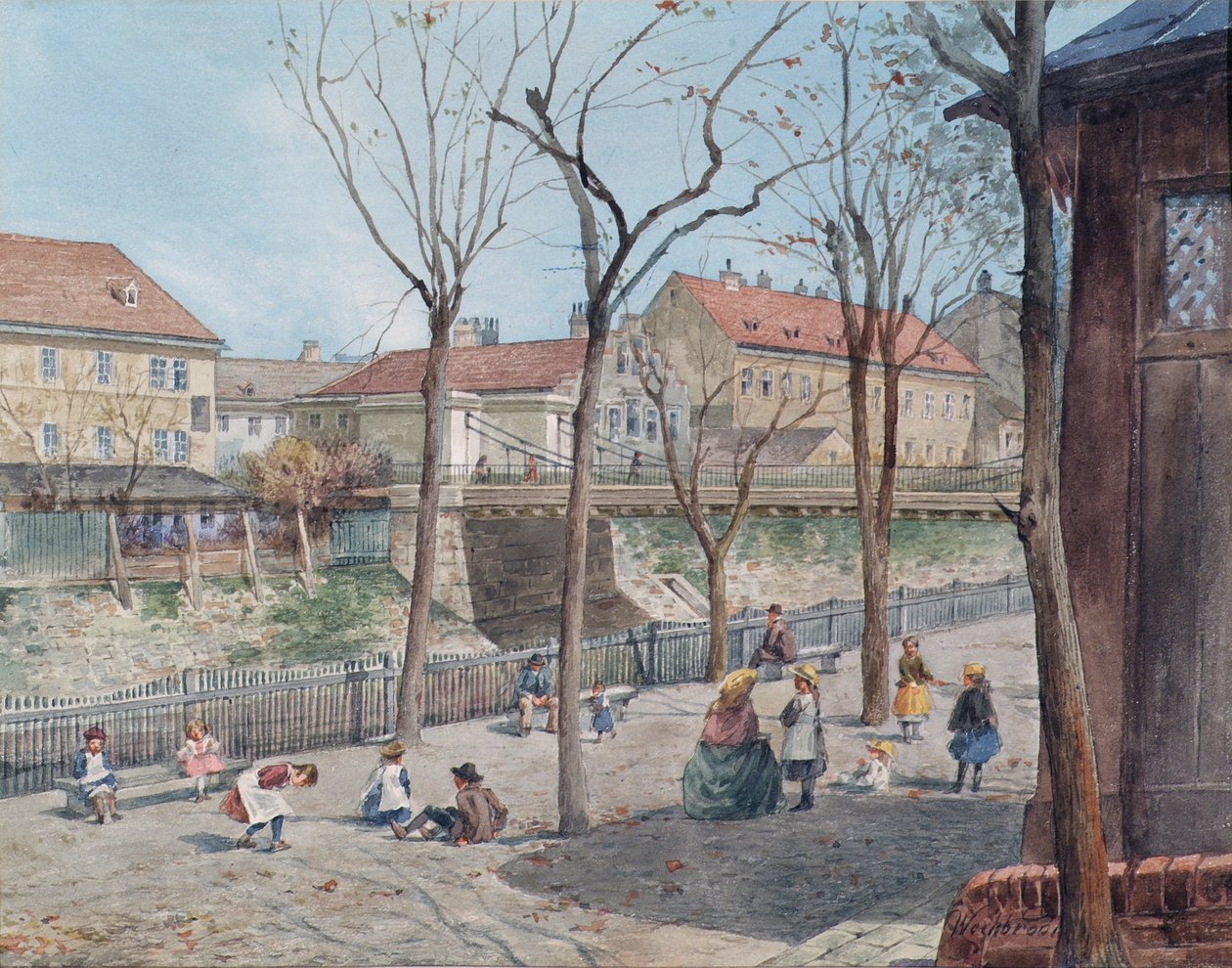 Il ponte delle catene sul fiume Vienna da Ferdinand Weckbrodt