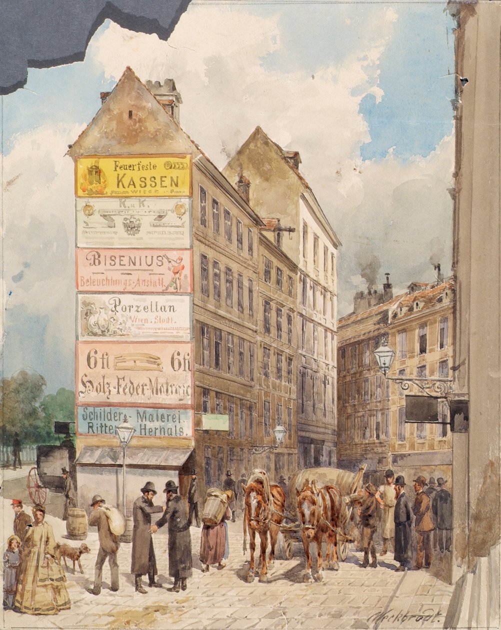 La via Kohlmessergasse e il Salzgries presso la Ruprechtsstiege da Ferdinand Weckbrodt